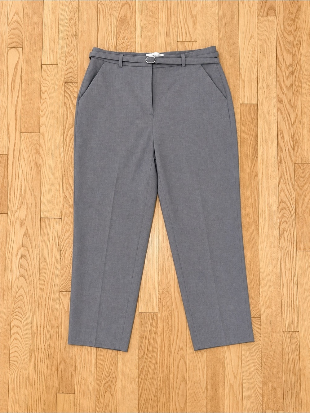 Abercrombie Curve Love High Rise Belted Straight Pants Gray 30 Short